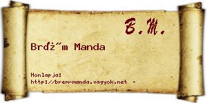 Brém Manda névjegykártya